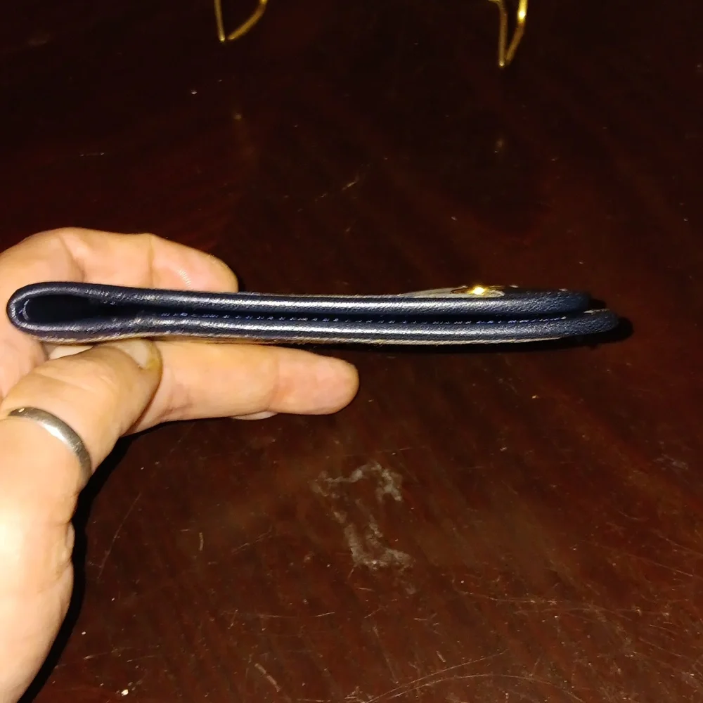 DIOR NAVY MONOGRAMMED TROTTER BIFOLD ID WALLET - Picture 4 of 8